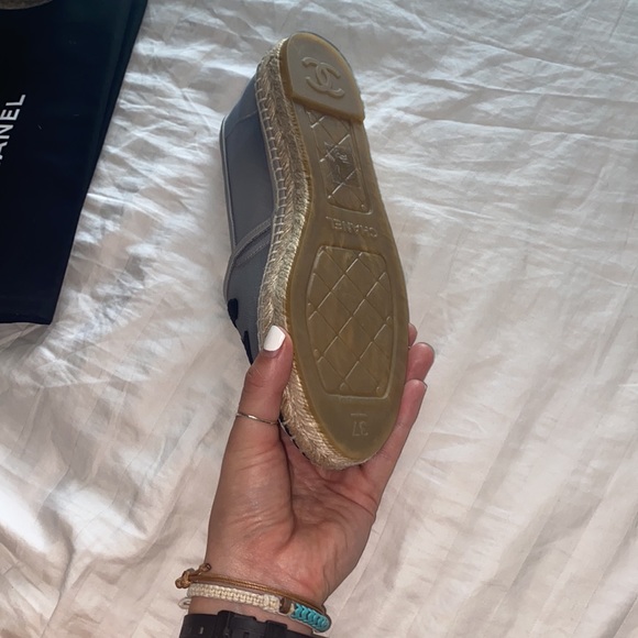 Chanel Mesh/Grosgrain Espadrilles ~grey - Picture 3 of 5